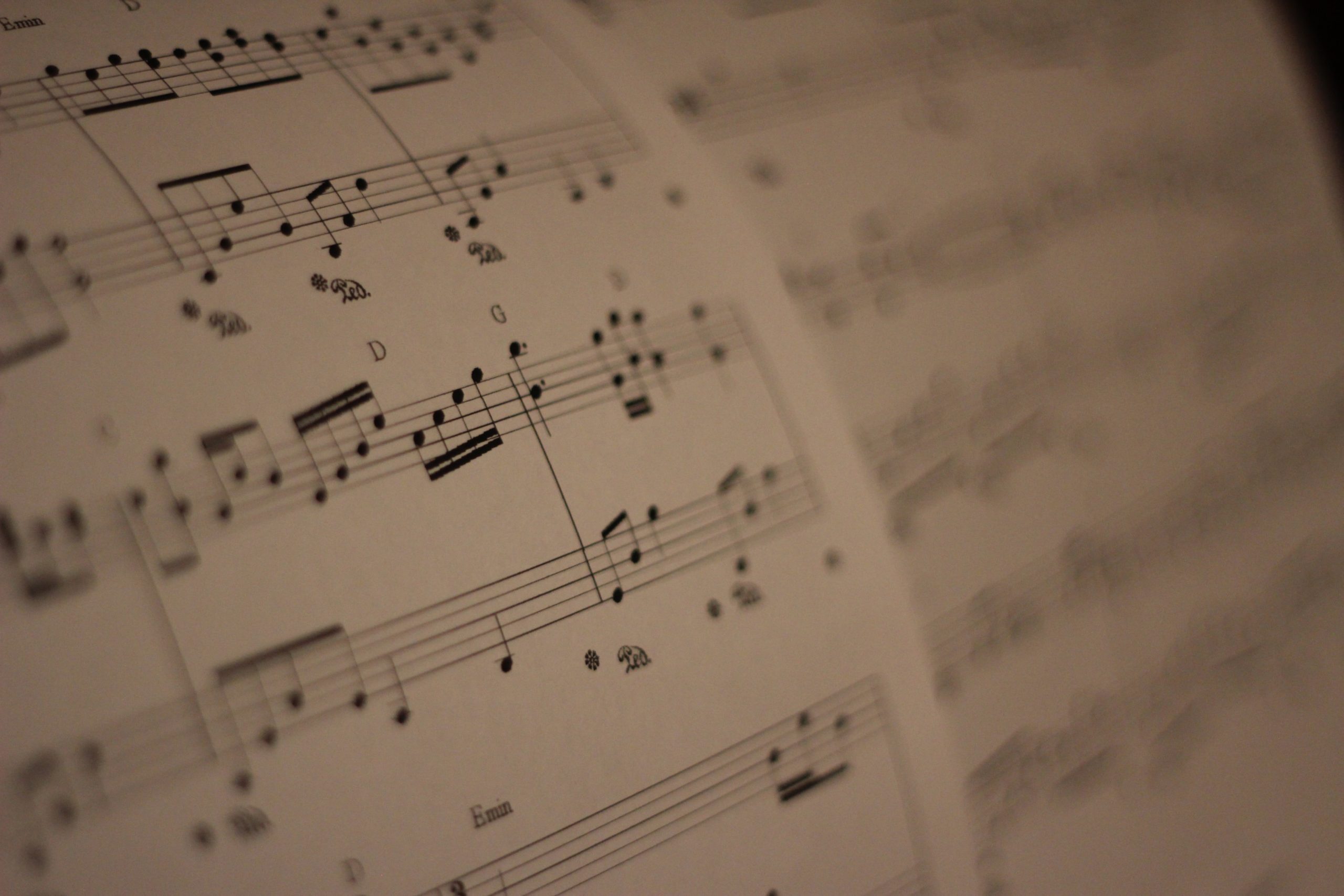 musical notes on white paper